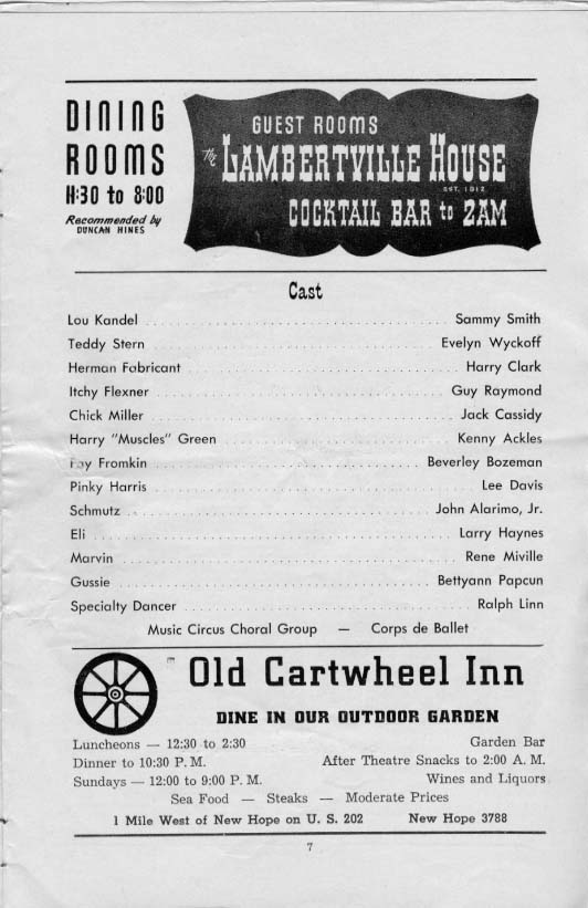 'Wish You Were Here' 1954 playbill, page 7