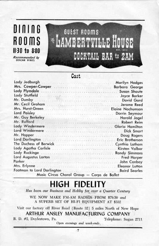 'After the Ball' 1955 playbill, page 7