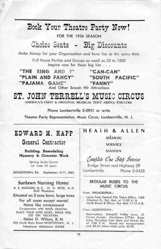 'Kismet' 1955 playbill, page 14