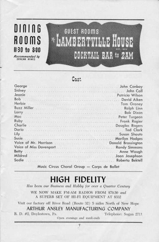'Me and Juliet' 1955 playbill, page 7