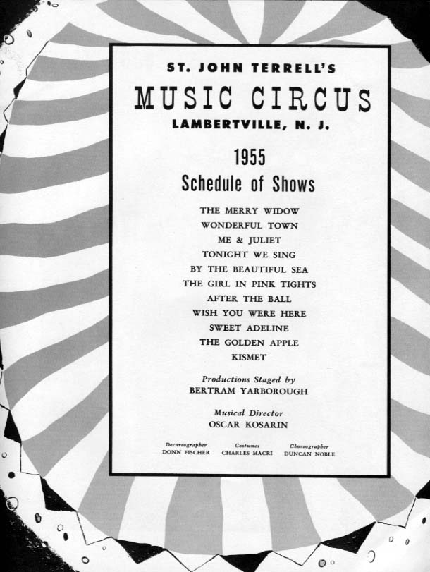 1955 Music Circus Season Souvenir Program, page 3