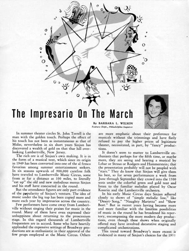 1955 Music Circus Season Souvenir Program, page 5