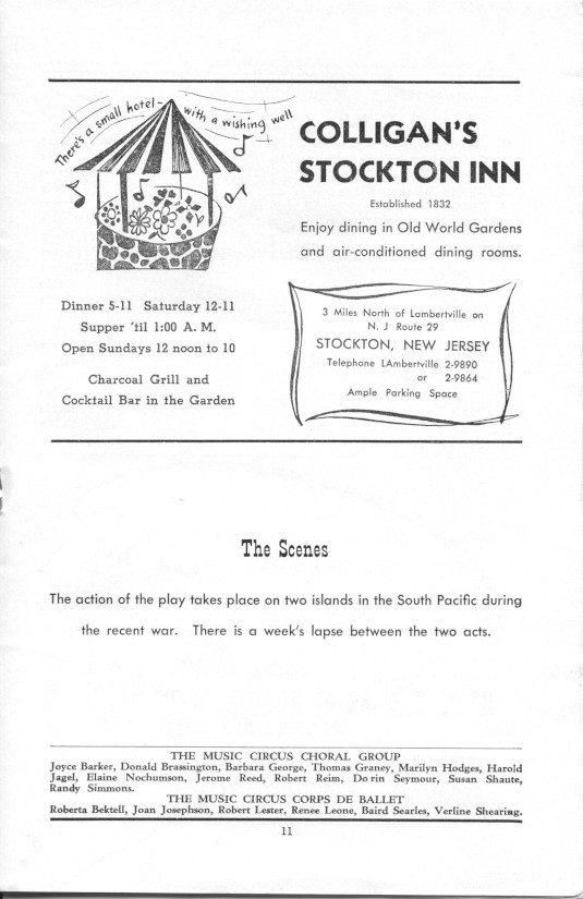 'South Pacific' 1955 playbill, page 11