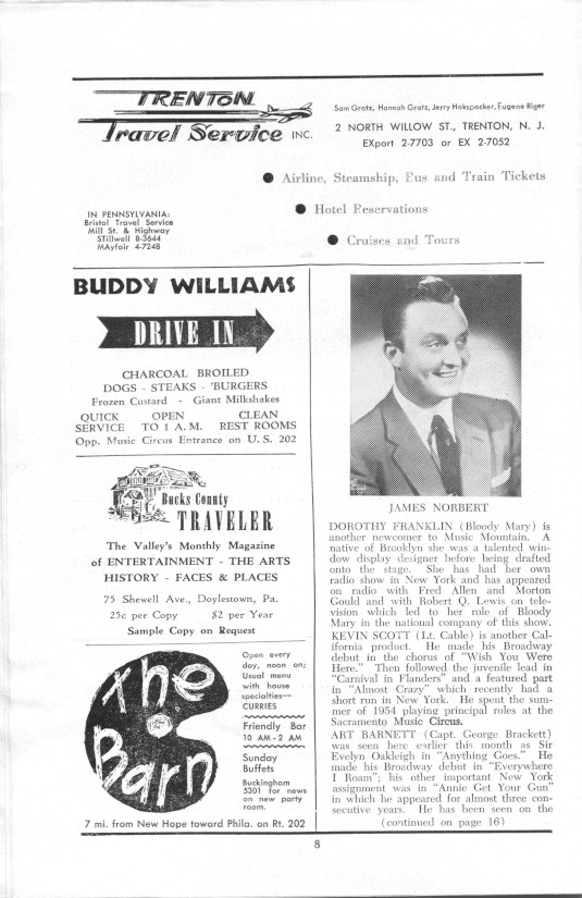 'South Pacific' 1955 playbill, page 8