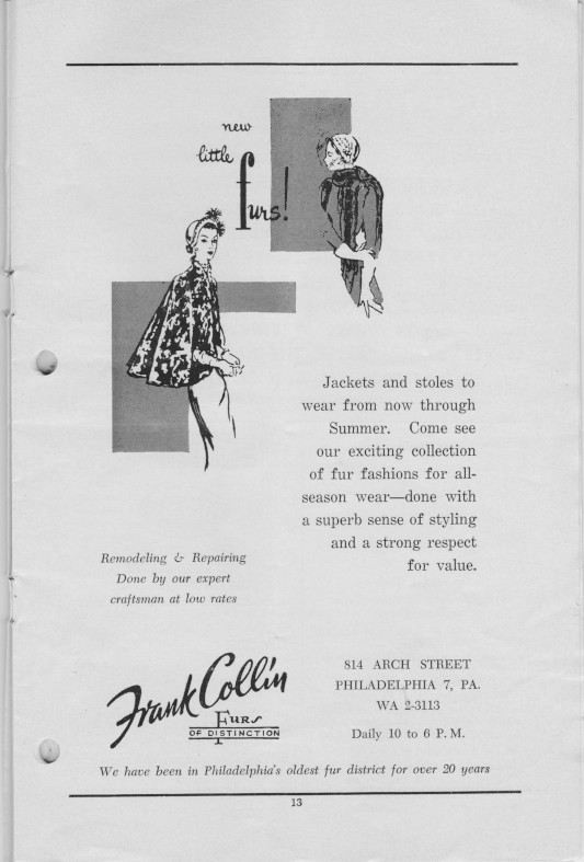 'Wonderful Town' 1955 playbill, page 13
