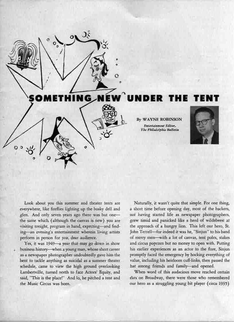 1956 Music Circus Season Souvenir Program, page 5