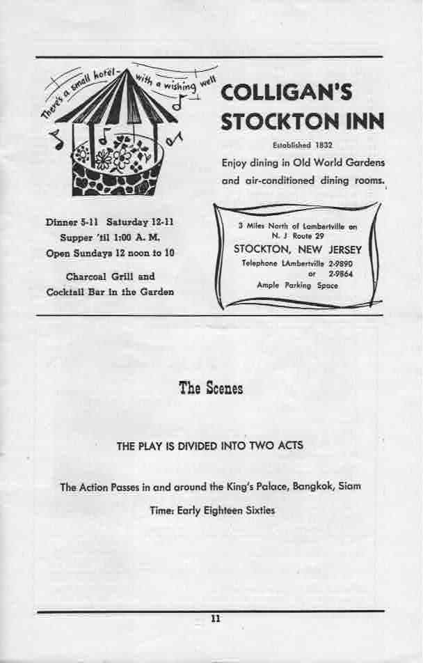 'The King and I' 1956 playbill, page 10