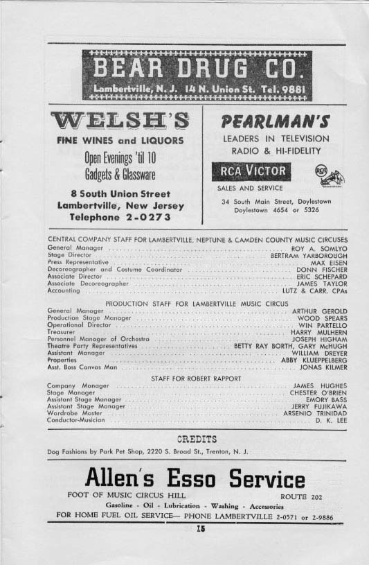 'TheTeahouse of the August Moon' 1956 playbill, page 15