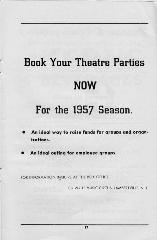 'TheTeahouse of the August Moon' 1956 playbill, backcover