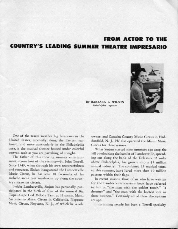 1957 Music Circus Season Souvenir Program, page 4