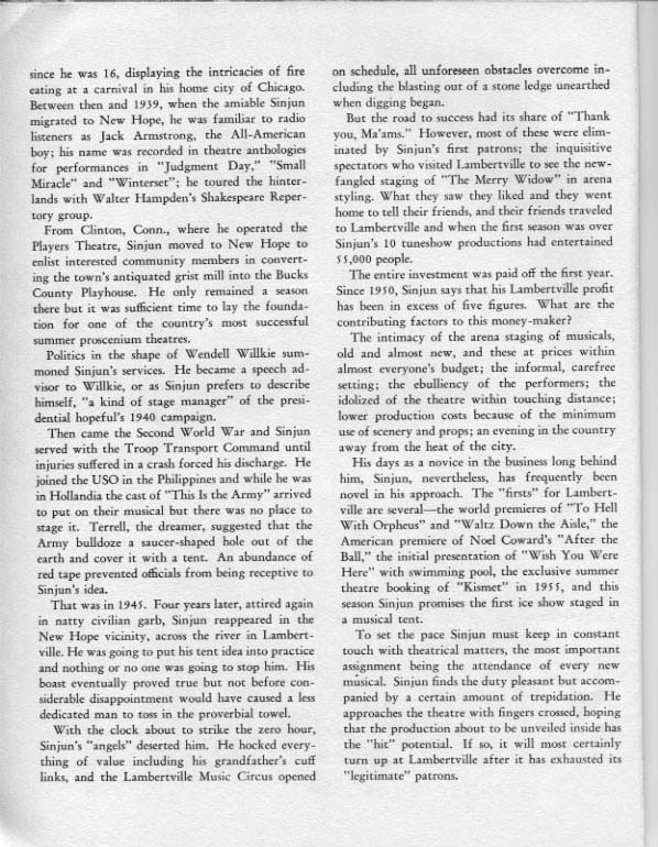 1957 Music Circus Season Souvenir Program, page 5