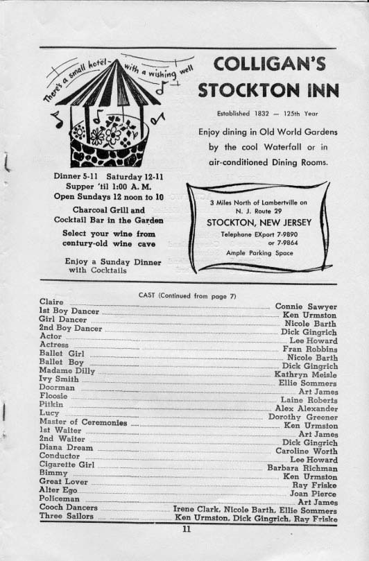 'On the Town' 1957 playbill, page 11