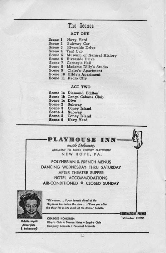 'On the Town' 1957 playbill, page12 