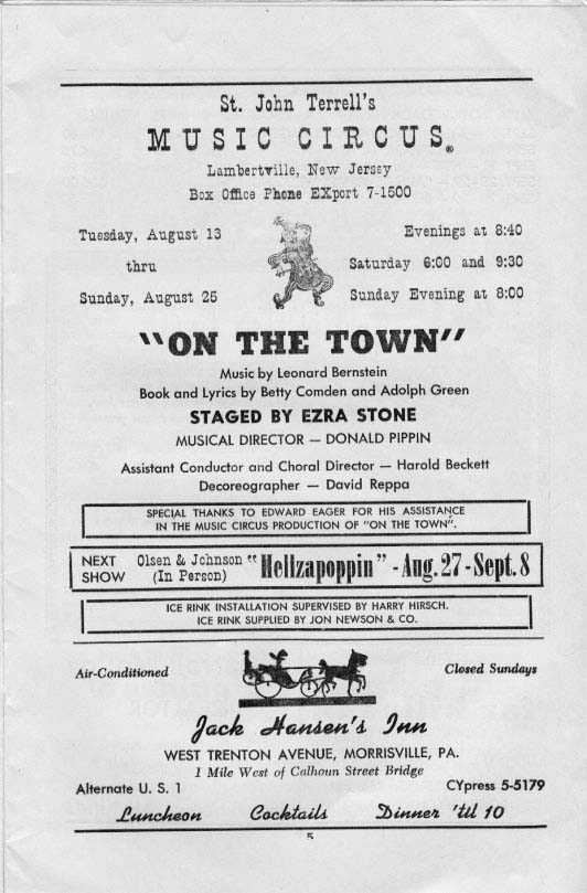 'On the Town' 1957 playbill, page 5