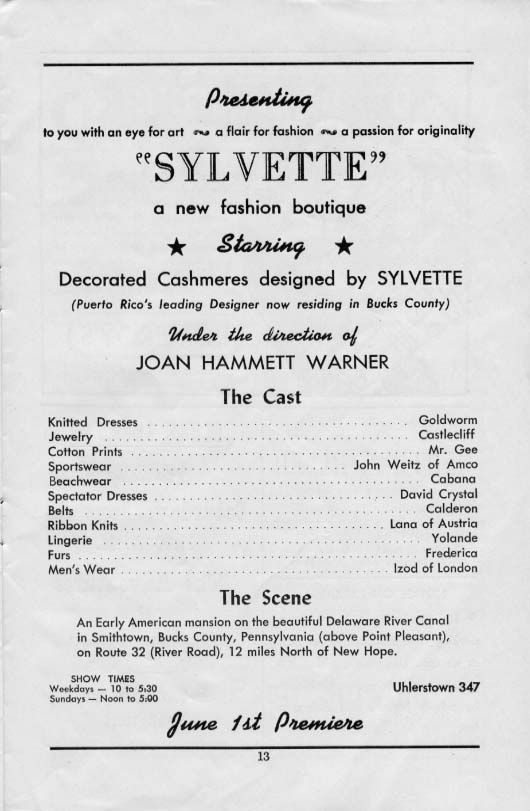 'The Pajama Game' 1957 playbill, page 13