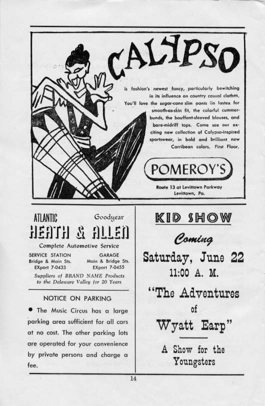 'The Pajama Game' 1957 playbill, page 14