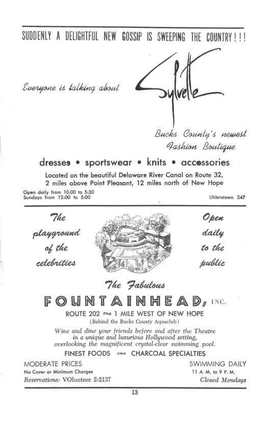 'Plain and Fancy' 1957 playbill, page 13