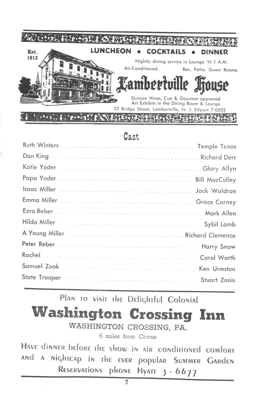 'Plain and Fancy' 1957 playbill, page 7
