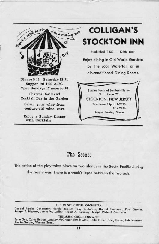 'South Pacific' 1957 playbill, page 11