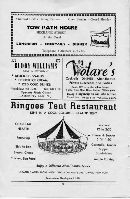 'South Pacific' 1957 playbill, page 4