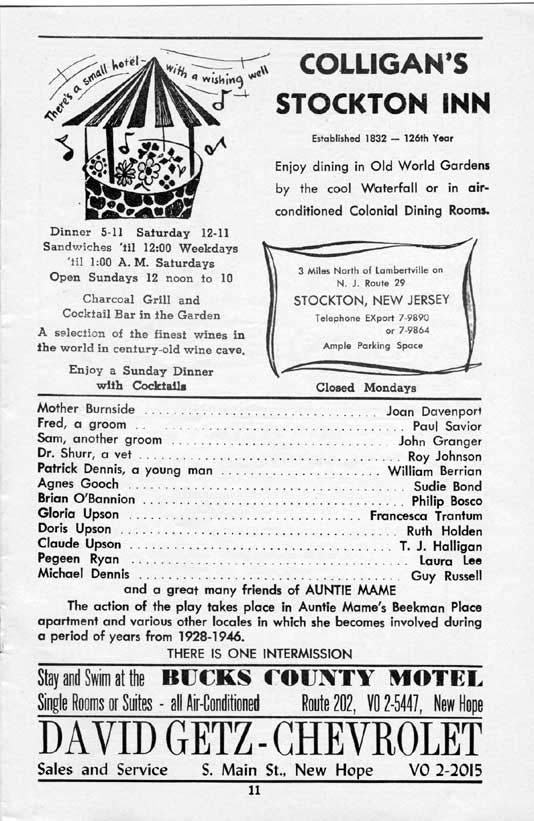 'Auntie Mame' 1958 playbill, page 11