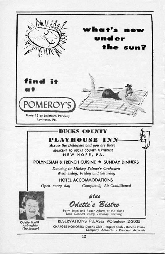 'Auntie Mame' 1958 playbill, page12 