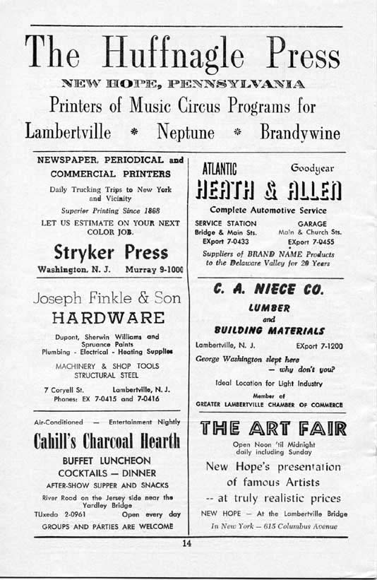 'Auntie Mame' 1958 playbill, page 14