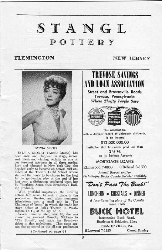 'Auntie Mame' 1958 playbill, page 3