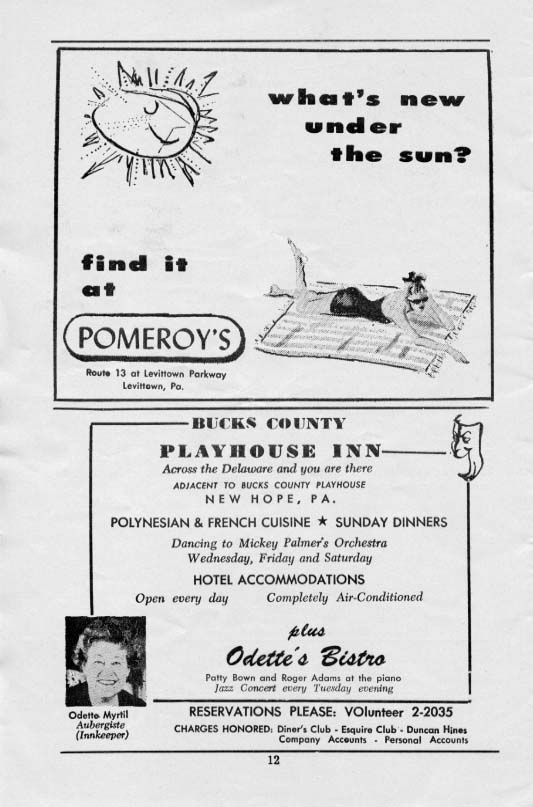 'Damn Yankees' 1958 playbill, page12 