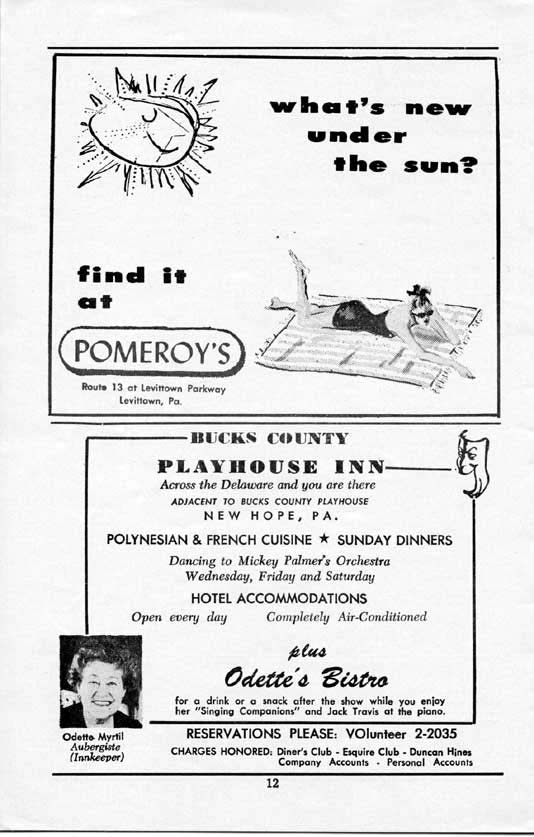 'The Most Happy Fella' 1958 playbill, page12 