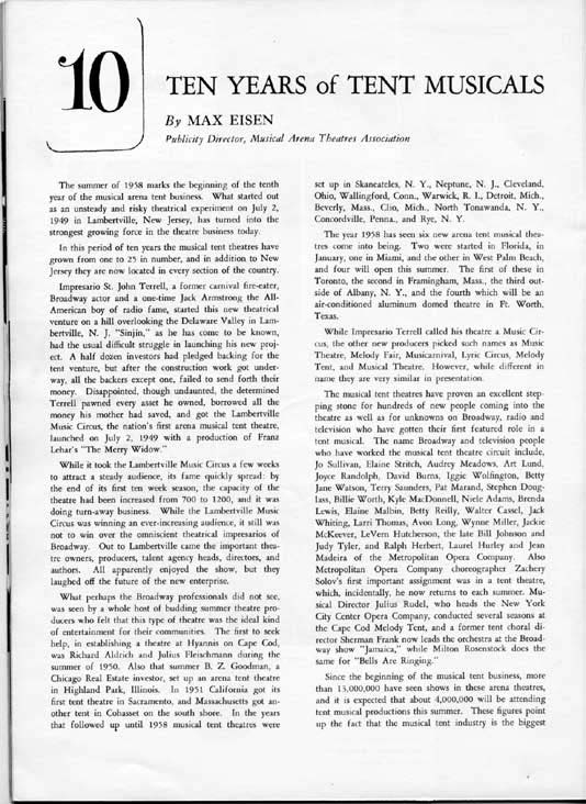 1958 Music Circus Season Souvenir Program, page 14