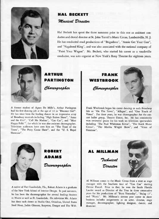1958 Music Circus Season Souvenir Program, page 7