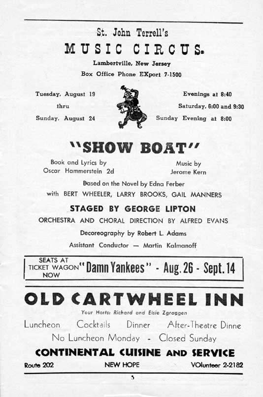 'Show Boat' 1958 playbill, page 5