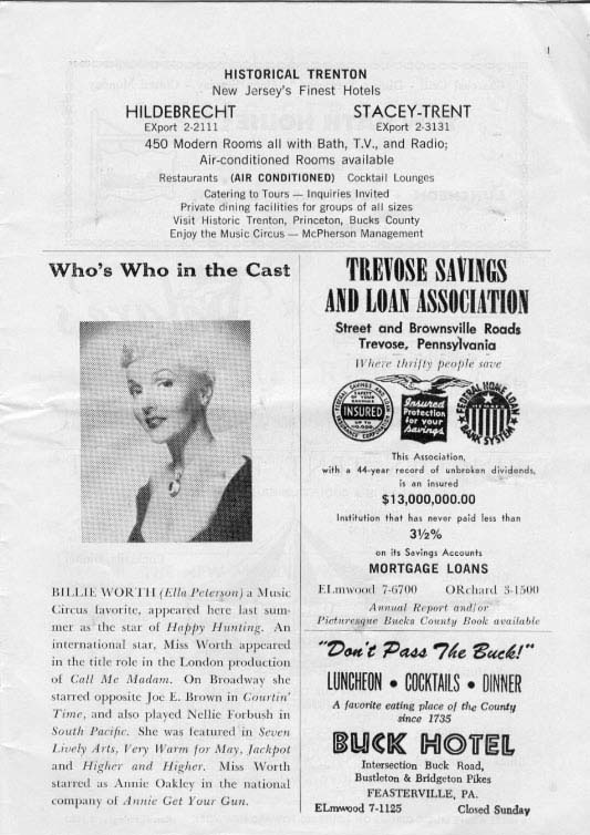 'Bells Are Ringing' 1959 playbill, page 3