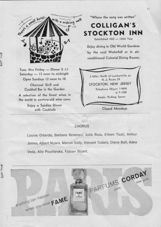 'Brigadoon' 1959 playbill, page 13