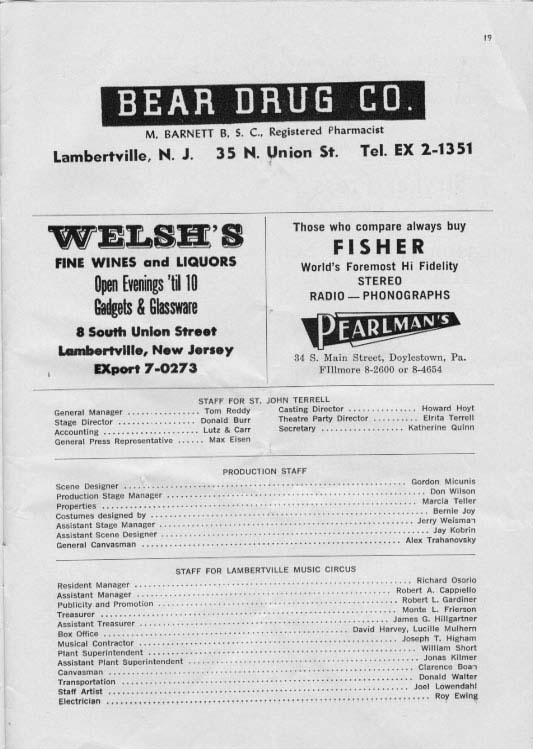 'Brigadoon' 1959 playbill, page 21