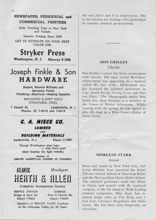 'Brigadoon' 1959 playbill, page 22