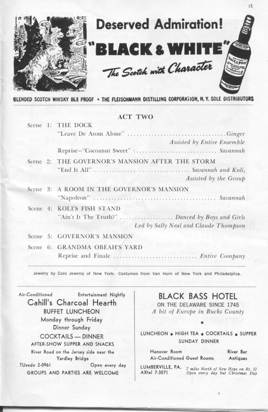 'Jamaica' 1959 playbill, page 17