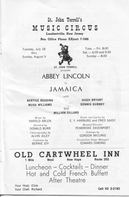 'Jamaica' 1959 playbill, page 5