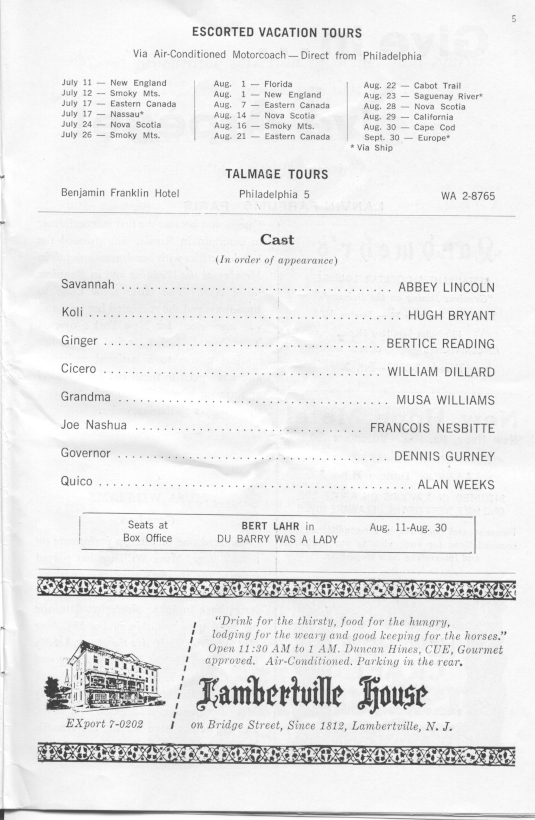 'Jamaica' 1959 playbill, page 7