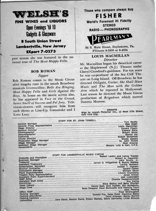 'Carousel' 1960 playbill, page 14