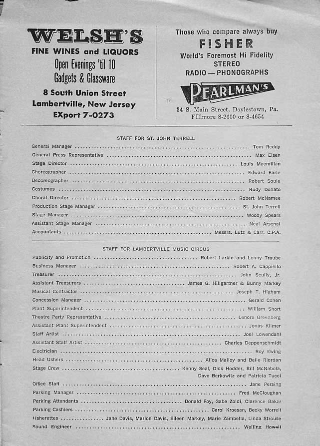 Sunrise at Campobello' 1960 playbill, page 13