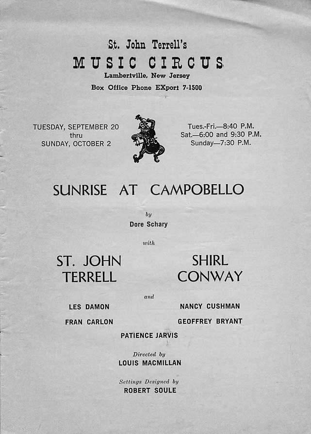 Sunrise at Campobello' 1960 playbill, page 4