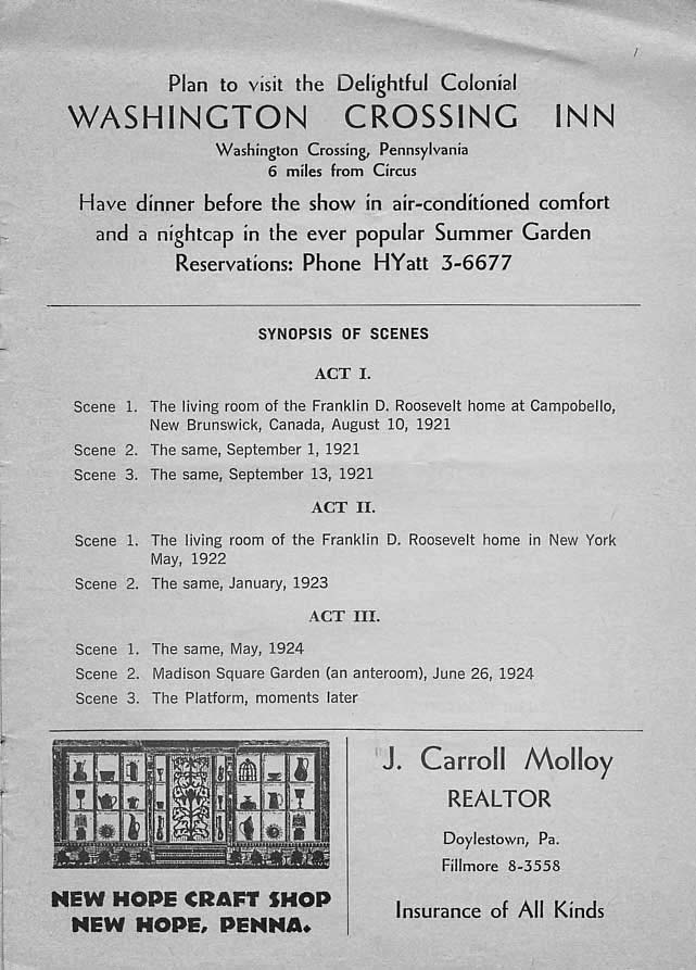 Sunrise at Campobello' 1960 playbill, page 6