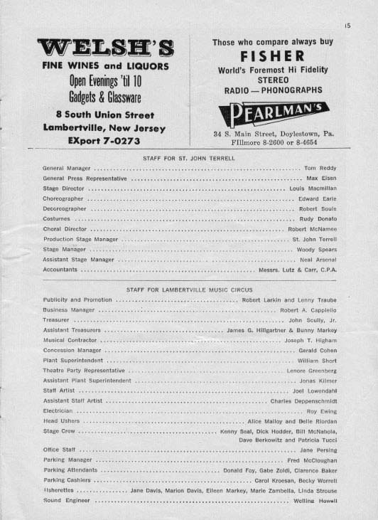 The New Moon' 1960 playbill, page 17