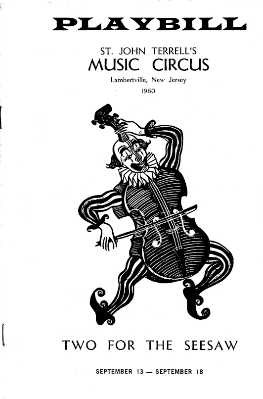'Two for the Seesaw' 1960 playbill, cover