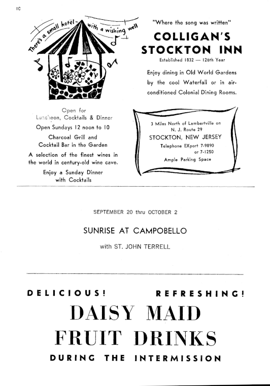 'Two for the Seesaw' 1960 playbill, page 9
