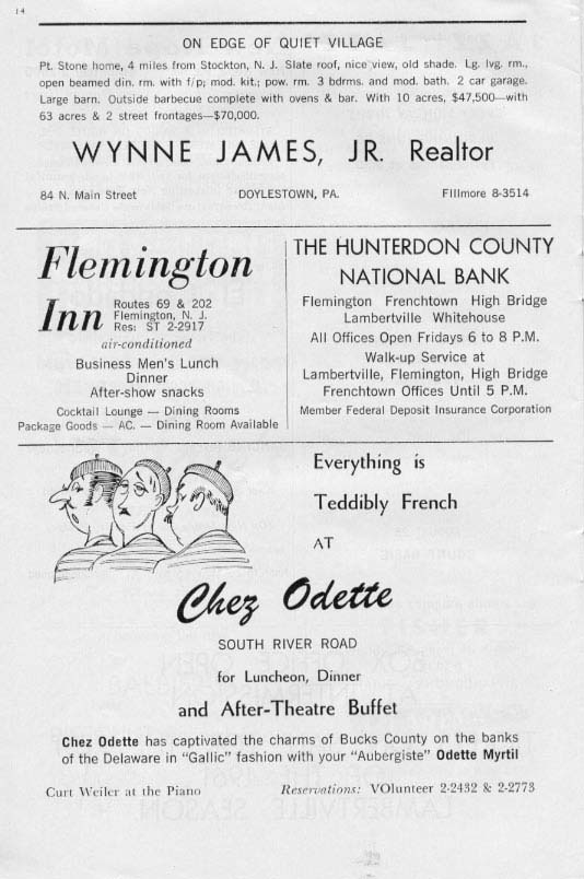 'The Desert Song' 1961 playbill, page 14