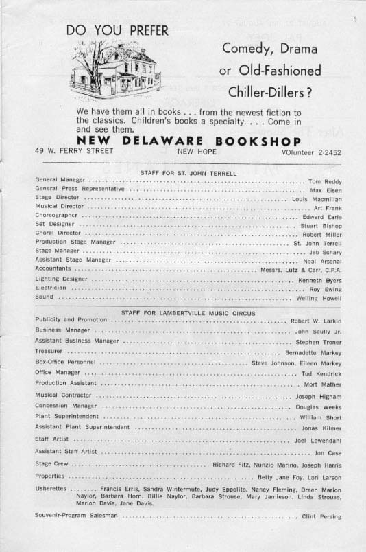 'The Desert Song' 1961 playbill, page 15
