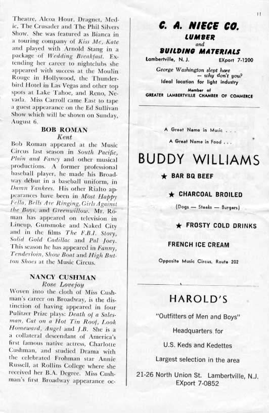 'Destry Rides Again' 1961 playbill, page 11
